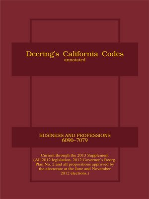 Deering's California Business And Professions Code · OverDrive: Ebooks ...